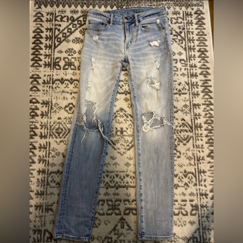AMERICAN EAGLE Women’s Next Level Airflex Distressed Skinny Jeans 31x34